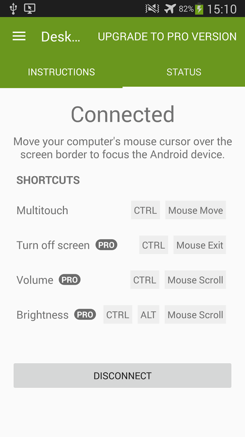 Print do DeskDock para Android.