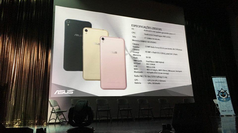 Especificações do Zenfone Live.
